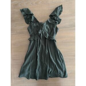 Mi Ami forest green ruffle mini dress - size small